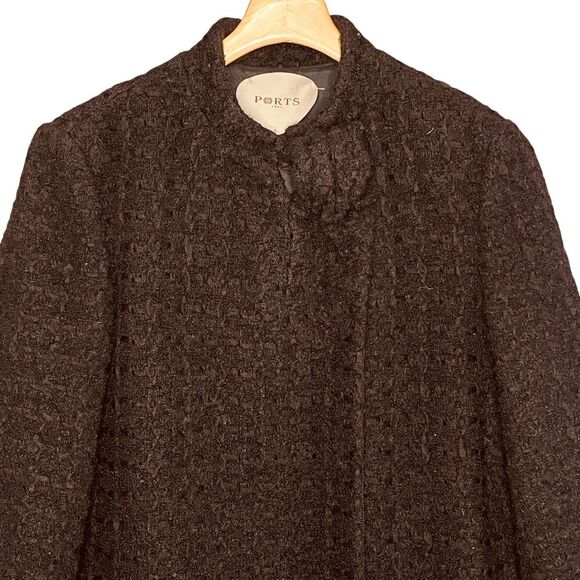 Ports 1961 Wool Blend Logo Plaque Single Breasted Coat - Picture 2 of 12